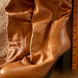 Free People leather slouch boots with heel size 6